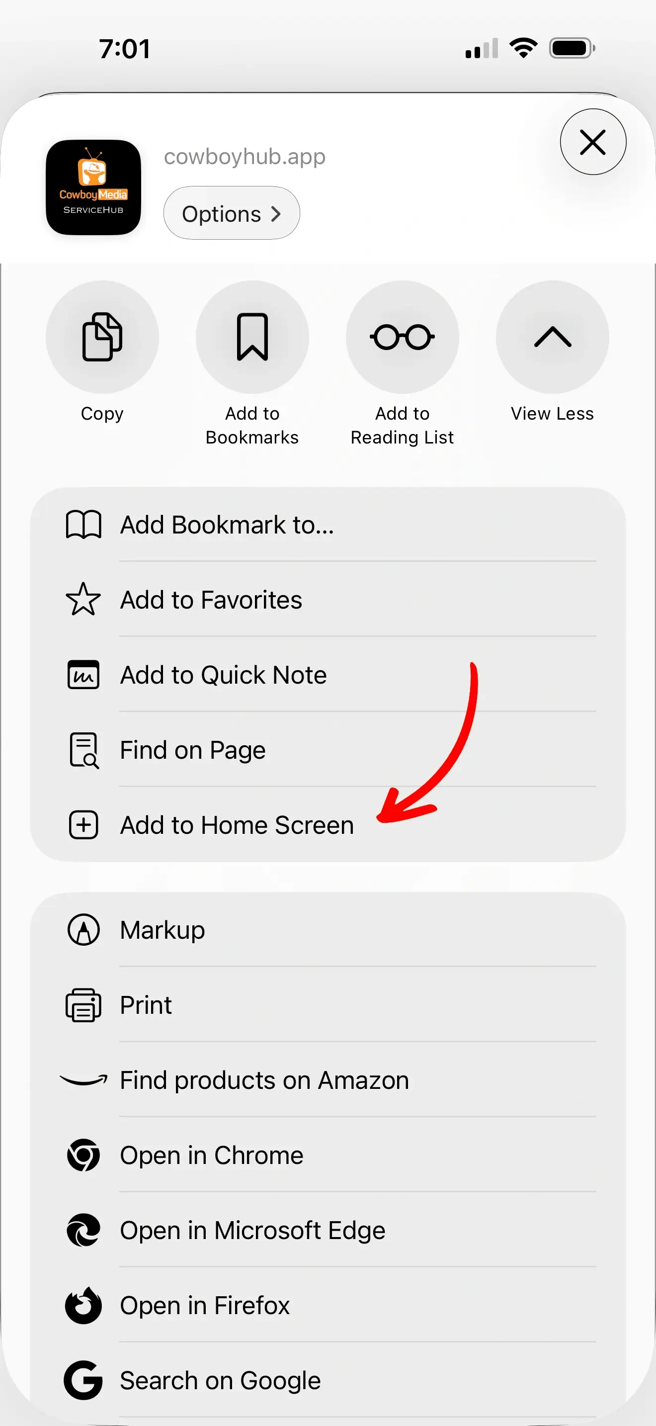 iPhone Safari Install Step 2 – Tap the Share button
